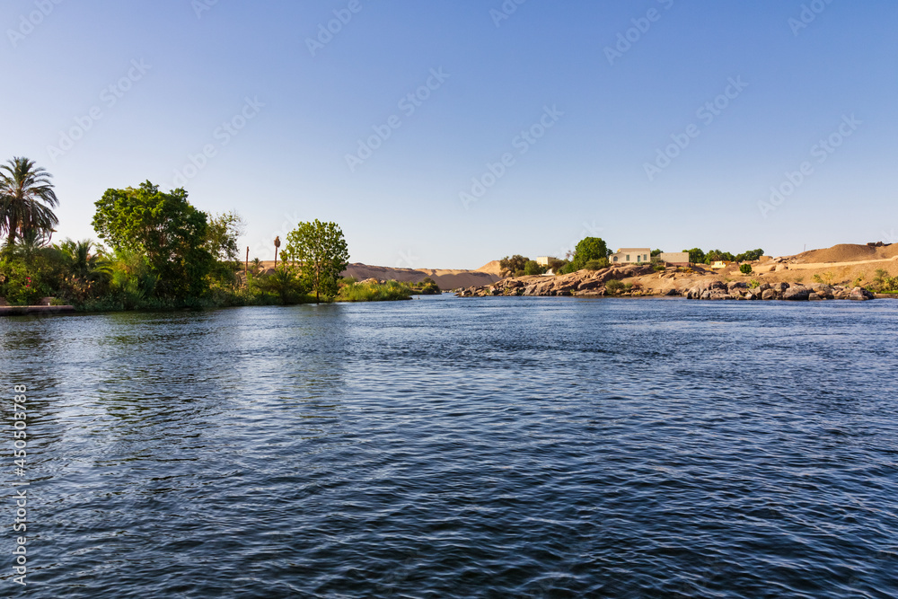 Sahara desert and river Nile - Aswan Egypt -
