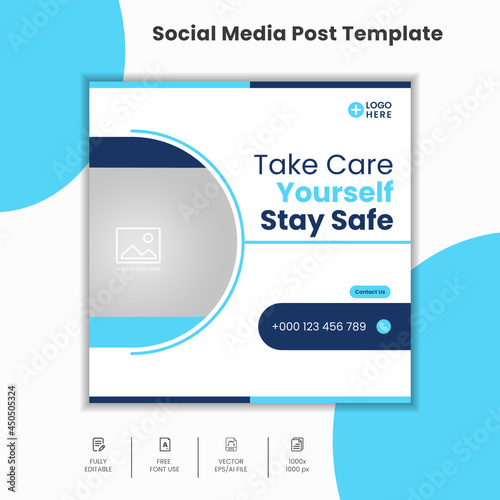 Medical Agency Social Media Post Template Free Vector 