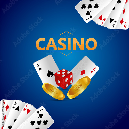 Casino luxury vip gambling game with playing cards and chips