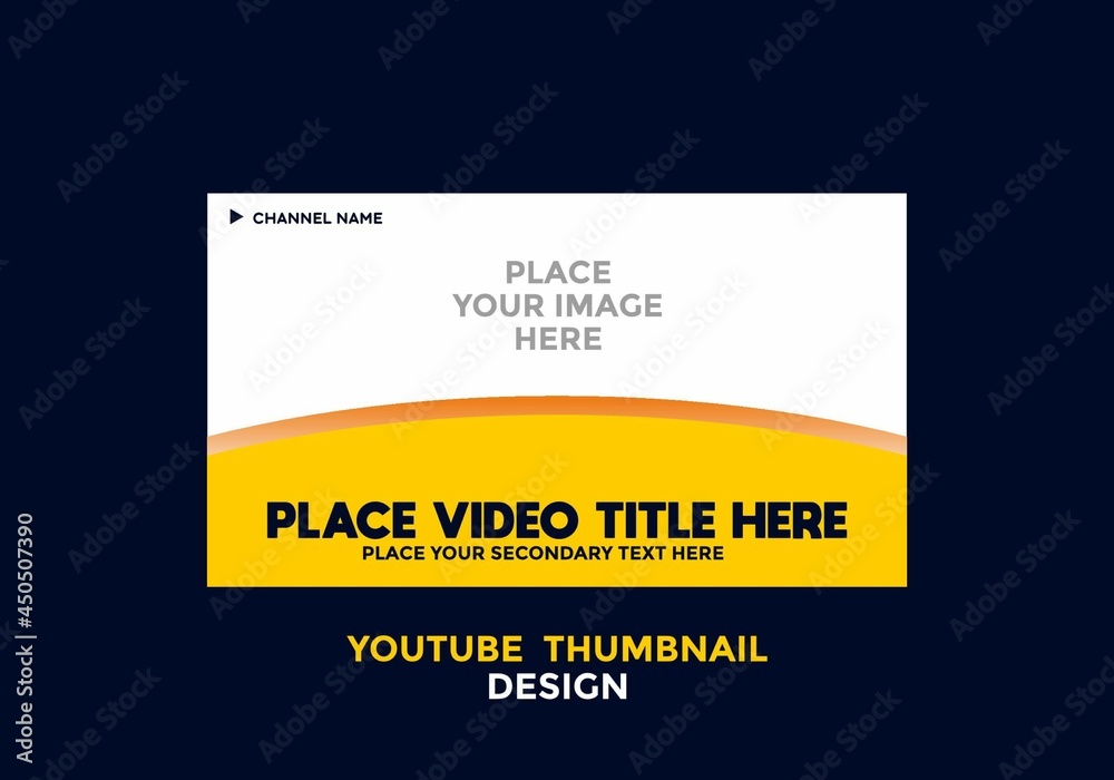 Editable youtube thumbnail design in simple yellow color theme Editable youtube thumbnail design in simple yellow color theme