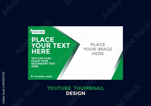 Editable youtube thumbnail design in green color theme