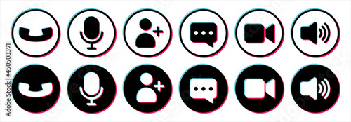 Social media icon interface vector illustration. Web and app icon interface.