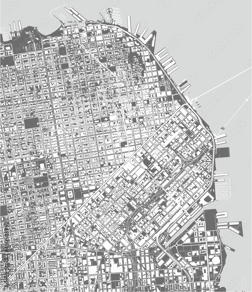 Fototapeta premium map of the city of San Francisco, USA