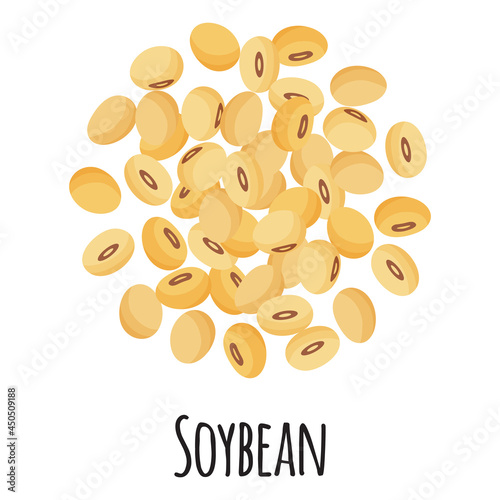 Soybean for template farmer market design, label and packing. Natural energy protein organic super food.