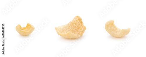 Pork scratching on isolated white background