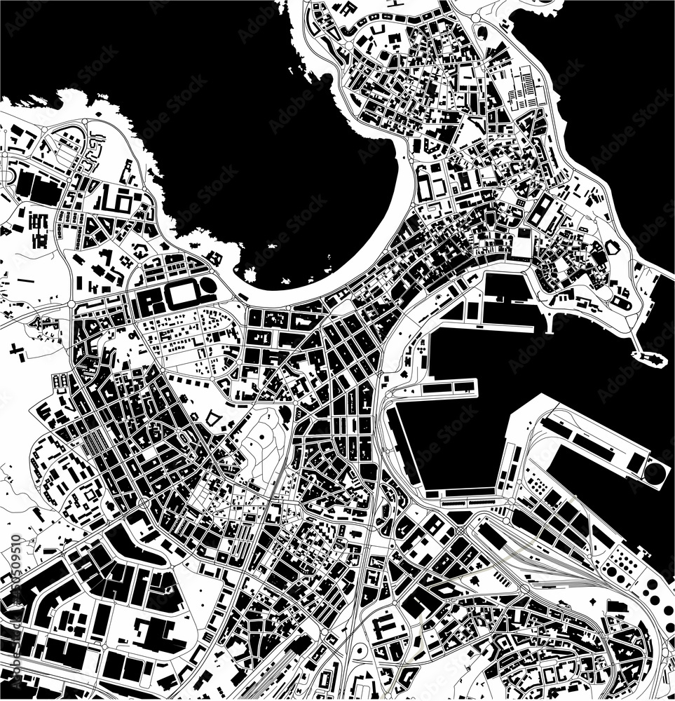 Obraz premium map of the city of A Coruna, Spain