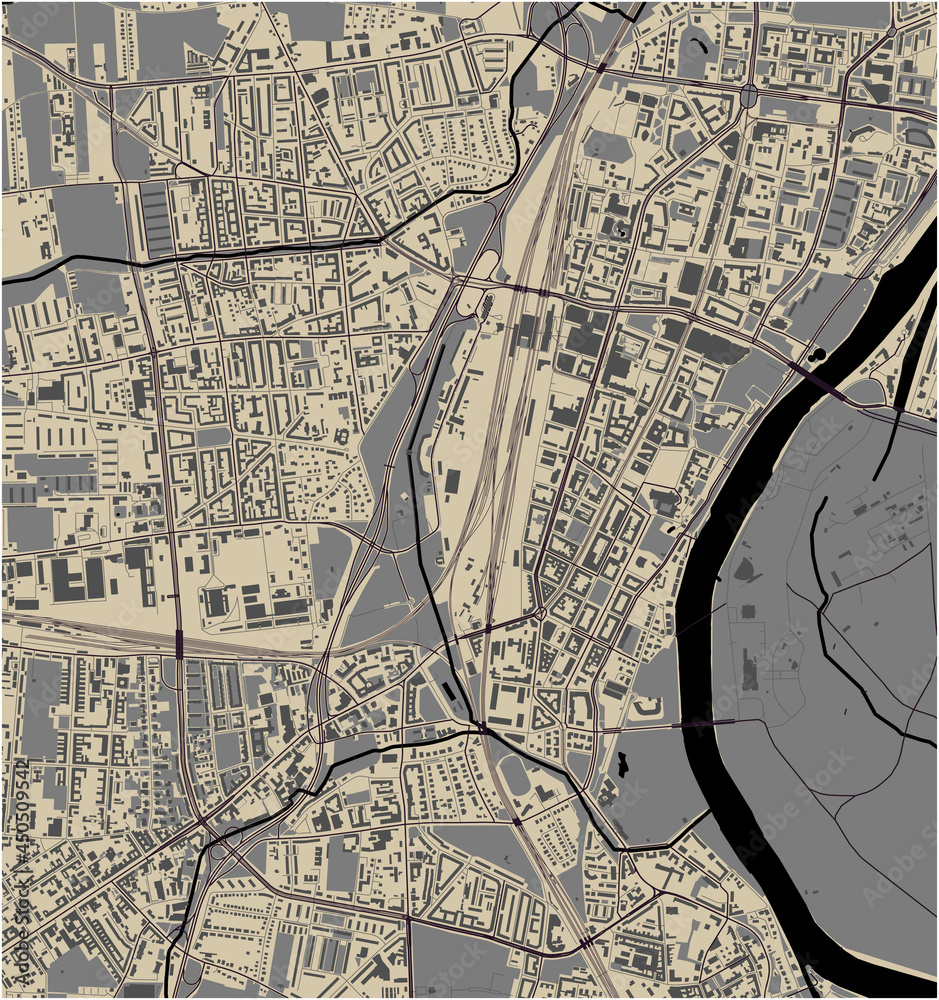 Obraz premium map of the city of Magdeburg, Germany
