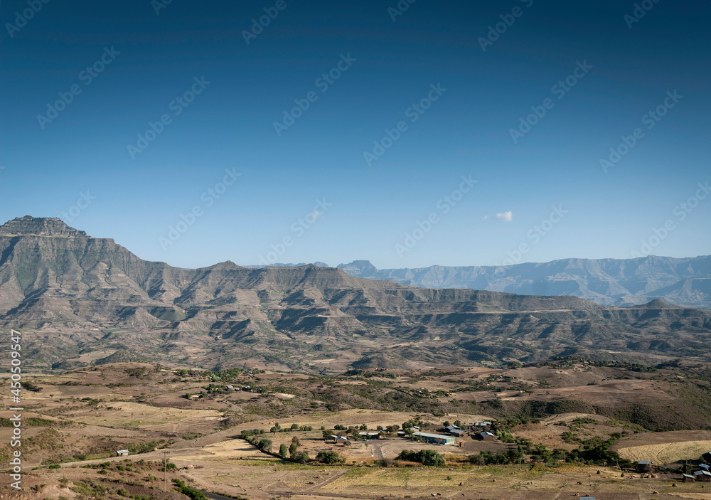 scenic view of countryside and hills near lalibela ethiopia