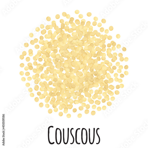 Couscous for template farmer market design, label and packing. Natural energy protein organic super food. photo