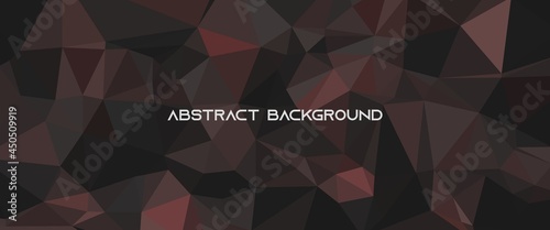 Geometric triangle low poly background vector design. Black pearl color low poly vector design. Used for background, backdrop, banner.