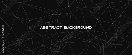 Geometric low poly lines on black background vector design. Network line look-alike vector design. Used for background, backdrop, banner, technology theme background.