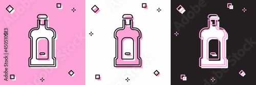 Set Orujo icon isolated on pink and white, black background. Vector