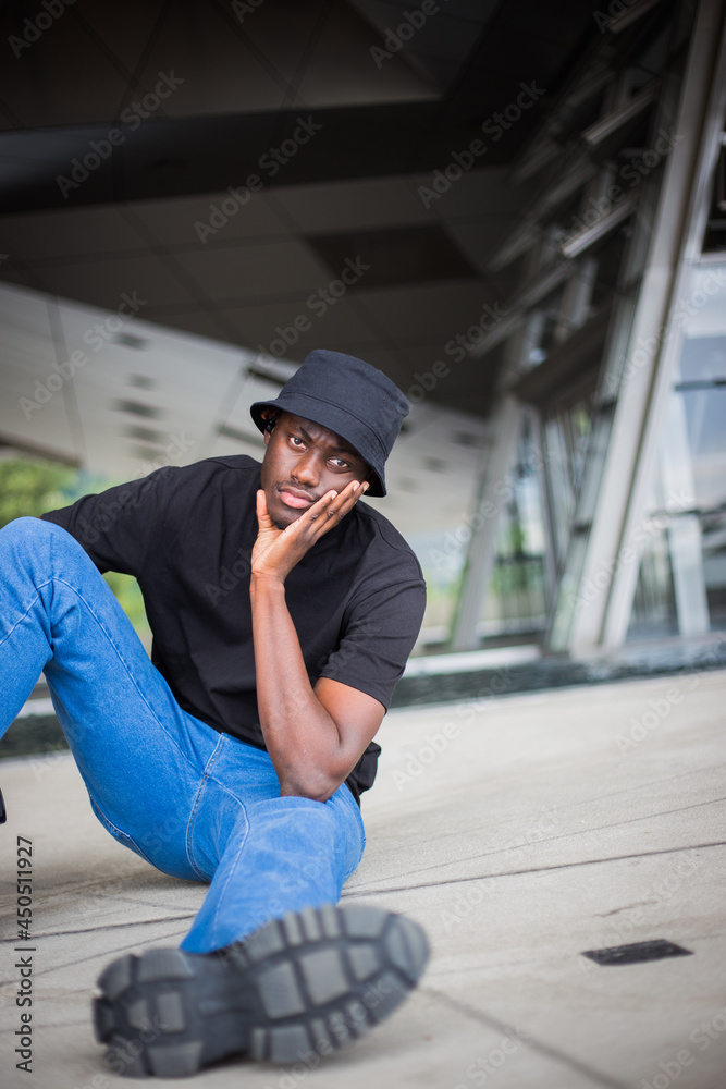 Portrait of handsome afro man with glasses