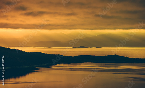 Scenic Norwegian Nordland Midnight Sun Landscape