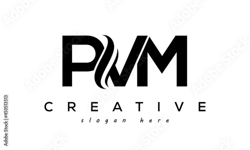 Letter PVM creative logo design vector	 photo
