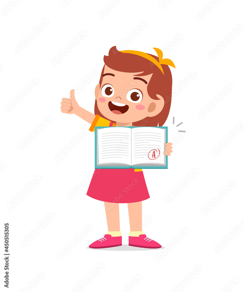 cute little boy feel happy because get good grade from exam cute little boy feel happy because get good grade from exam