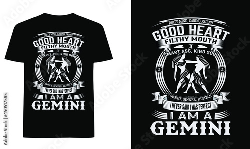 Gemini woman t-shirt design