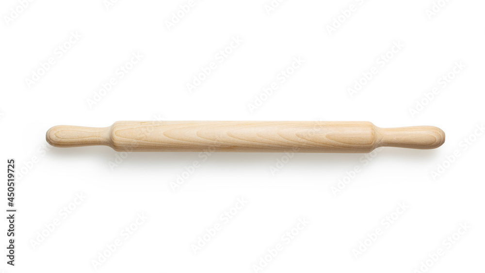 Isolated wooden rolling pin on white background Isolated wooden rolling pin on white background