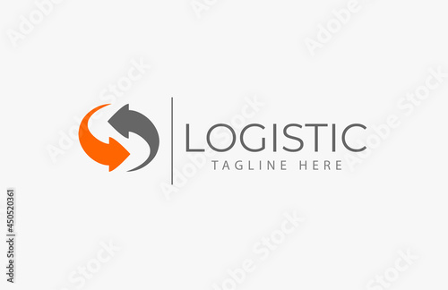 Logistic Logo, arrow design logo template, vector illustration	