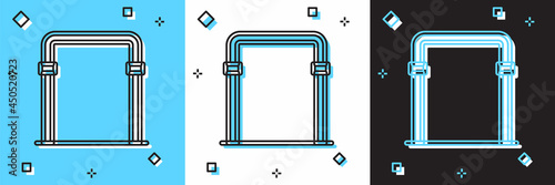 Set Sport horizontal bar icon isolated on blue and white, black background. Vector