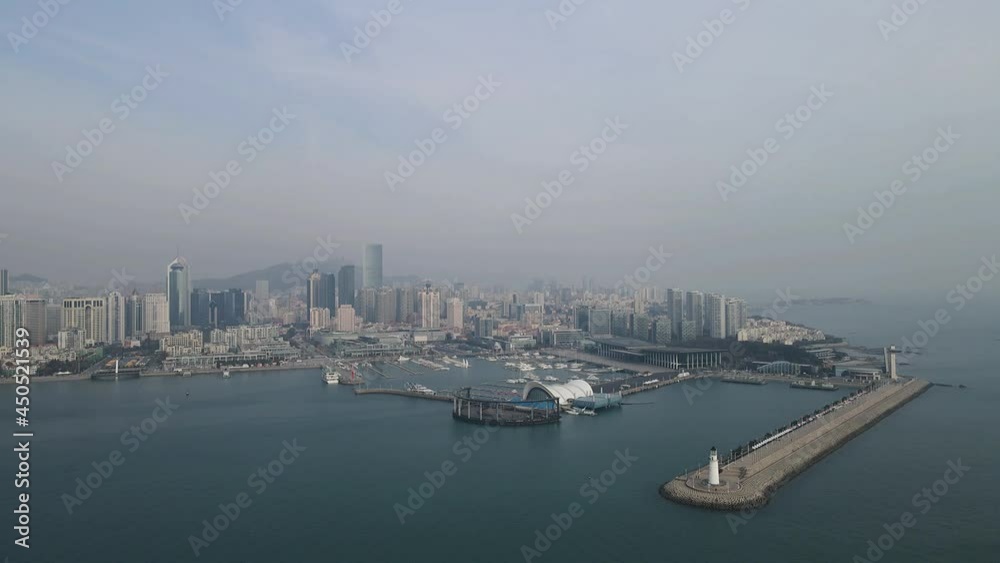 Aerial photography of the modern urban architectural landscape of Qingdao, China Aerial photography of the modern urban architectural landscape of Qingdao, China