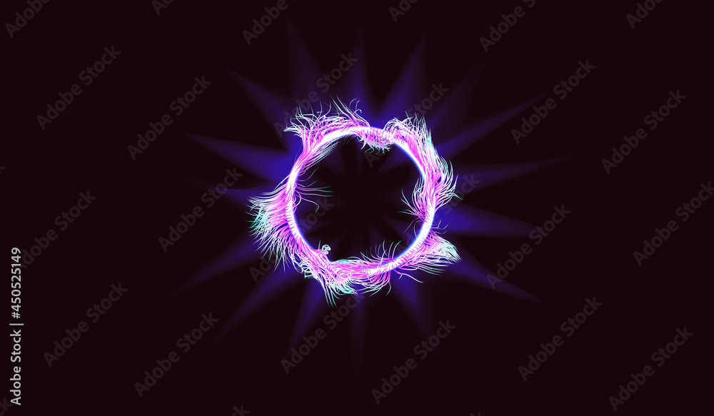 Obraz Vector illustration. Black lines emanating from the center in the form of a hoop.