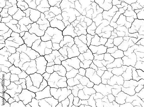 Cracked ground surface texture. Vector illustration.