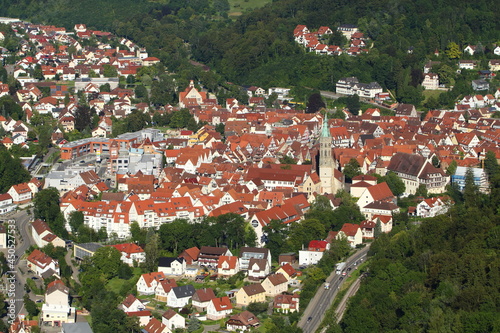 Blick auf Bad Urach im Ermstal an der Schwäbischen Alb, Baden-Württemberg, Deutschland photo