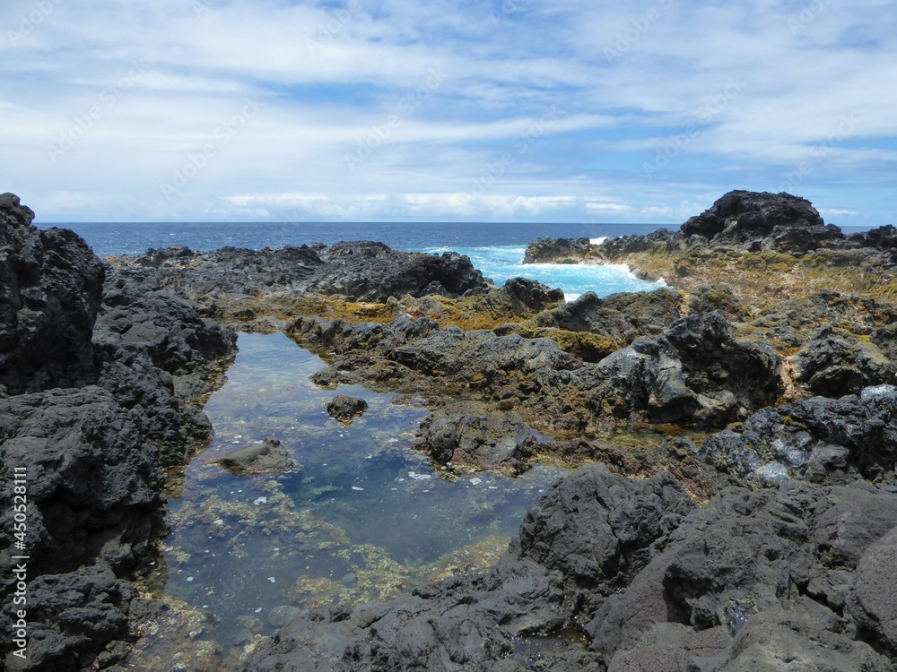 Natural Tidal Pool in Lava Rock, Island of Hawaii Natural Tidal Pool in Lava Rock, Island of Hawaii