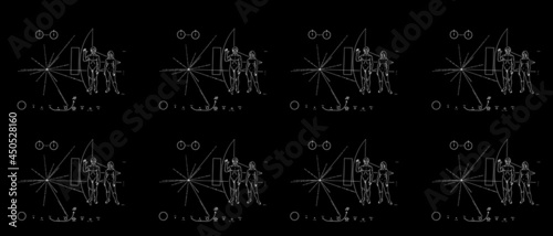 pioneer message to aliens black background