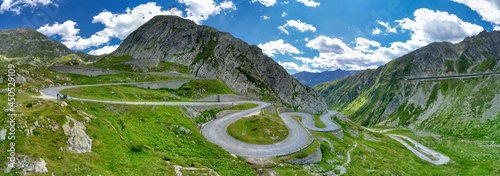 Photography Der alte Tremola-Pass aus der Luft betrachtet, Schweiz (August 2021)