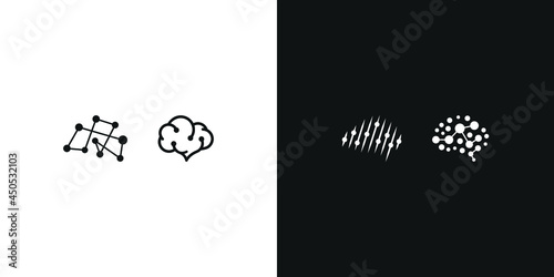 Brain technology logo icon illustration