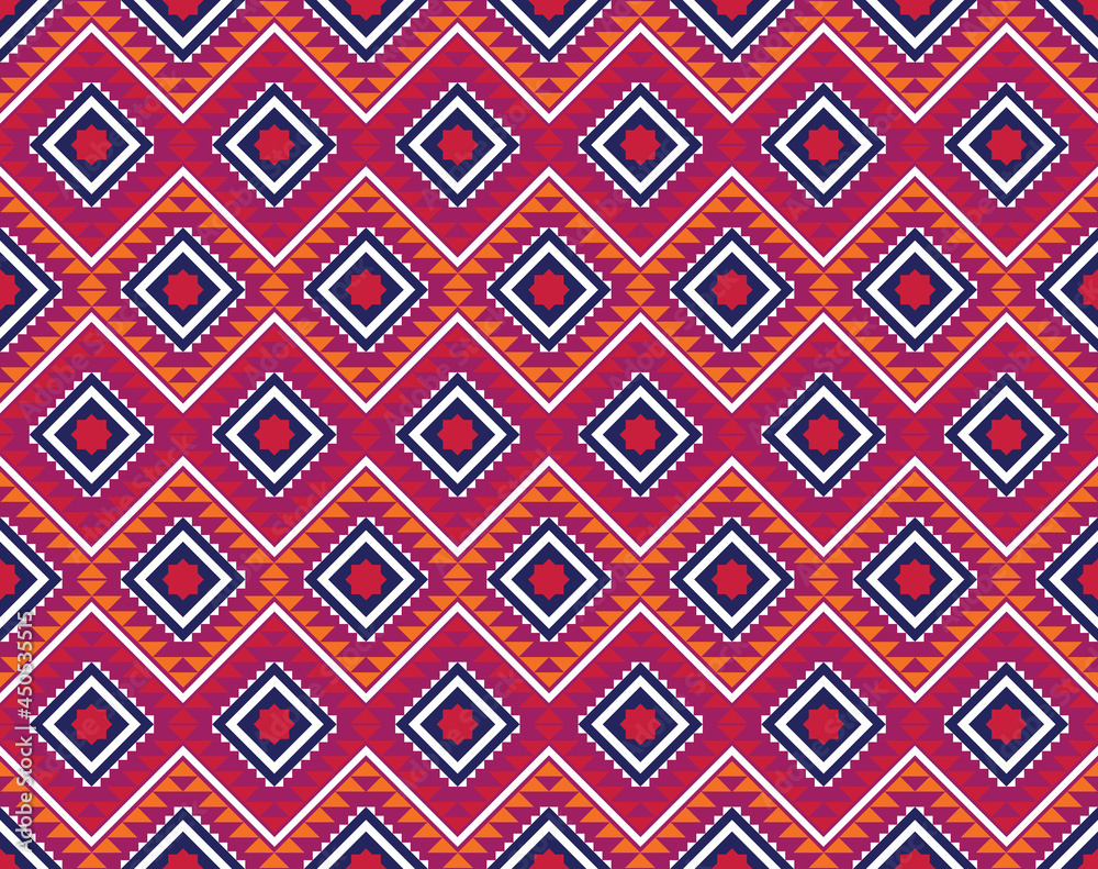 Ethnic fabric texture pattern Abstract Geometric Vector oriental illustration retro embroidery repeating Ethnic fabric texture pattern Abstract Geometric Vector oriental illustration retro embroidery repeating