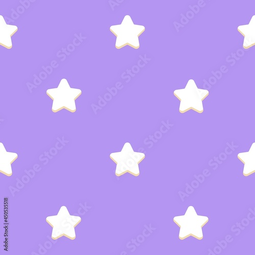 Seamless pattern with small stars in flat style. Stock illustration for web, print, wallpaper, background, textile, wrapping paper, scrapbooking