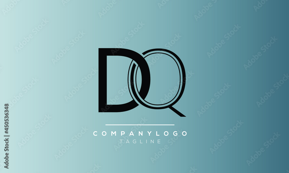 Obraz premium Abstract Letter Initial QD DQ Vector Logo Design Template