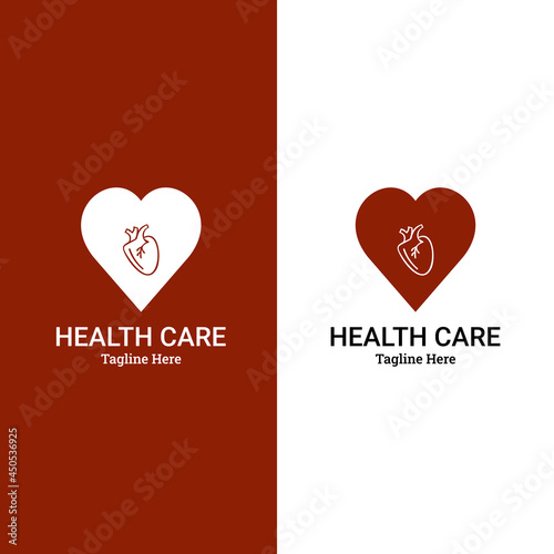 Heart icon with stethoscope. Health Medical Logo template vector illustration design