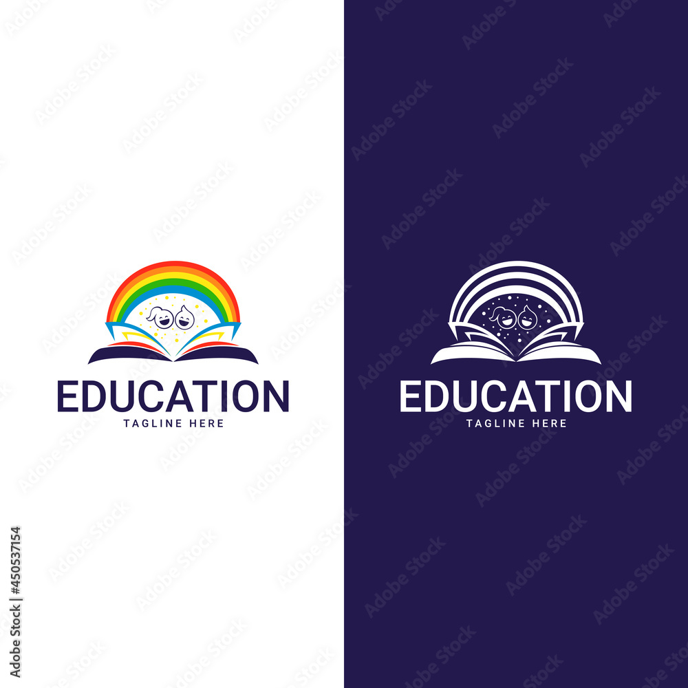 education logo icon design. suitable for company logo, print, digital, icon, apps, and other marketing material purpose. education logo set.