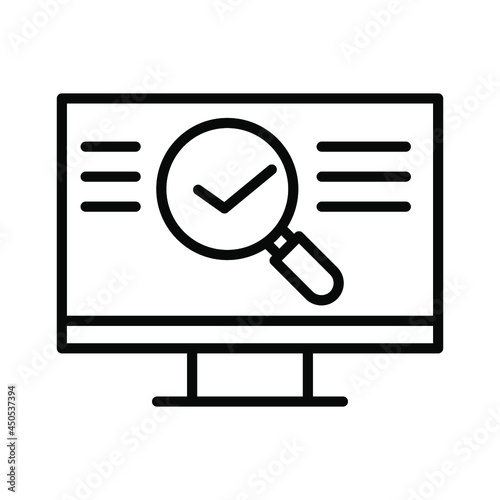 monitoring line icon illustration vector graphic