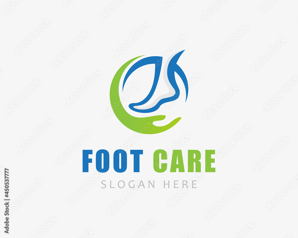 foot care logo creative design template concept health care solution medical doctor hand circle