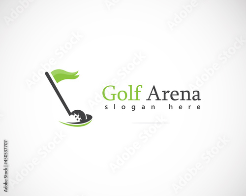 Golf arena logo creative design concept sport logo park