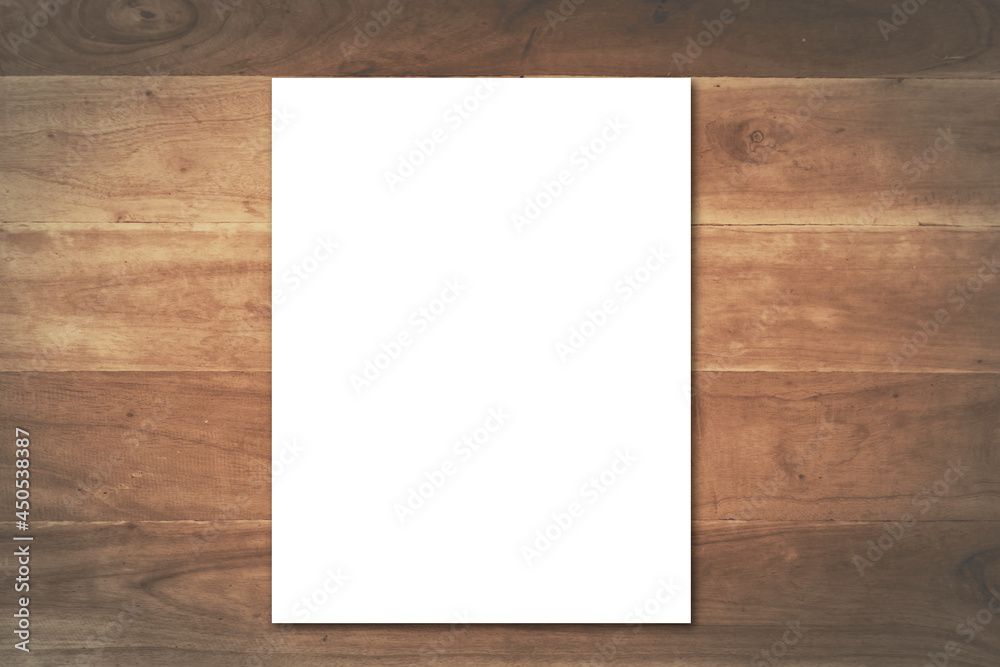 white paper blank frame on old wood background white paper blank frame on old wood background
