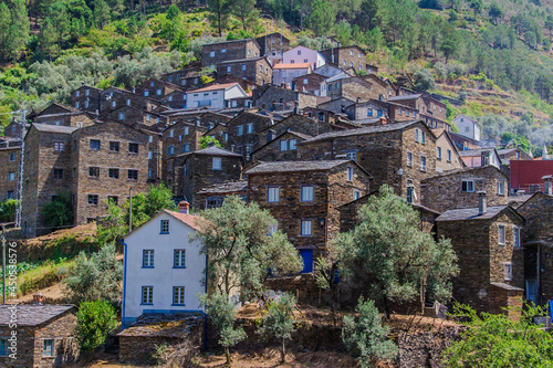 Stone wall on traditional village called Piodao in Portugal