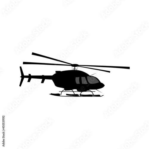 vector  silhouette illustration of helicopter air transportation.