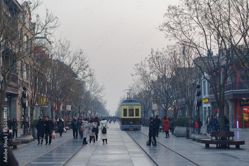 Naklejka premium 中国 北京 前門大街の美しい風景