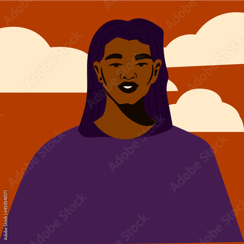 Black son long hair 
