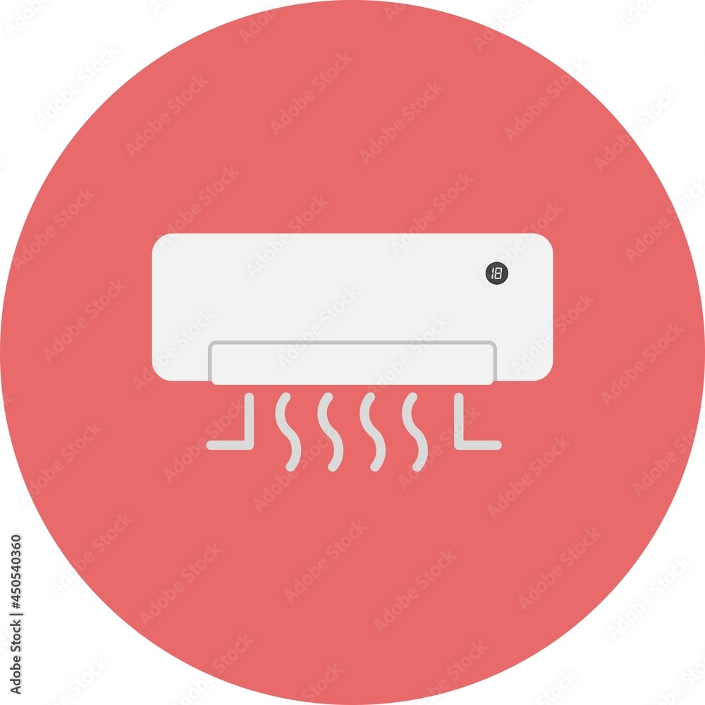 Air Conditioner Flat Circle Vector Icon Design Air Conditioner Flat Circle Vector Icon Design