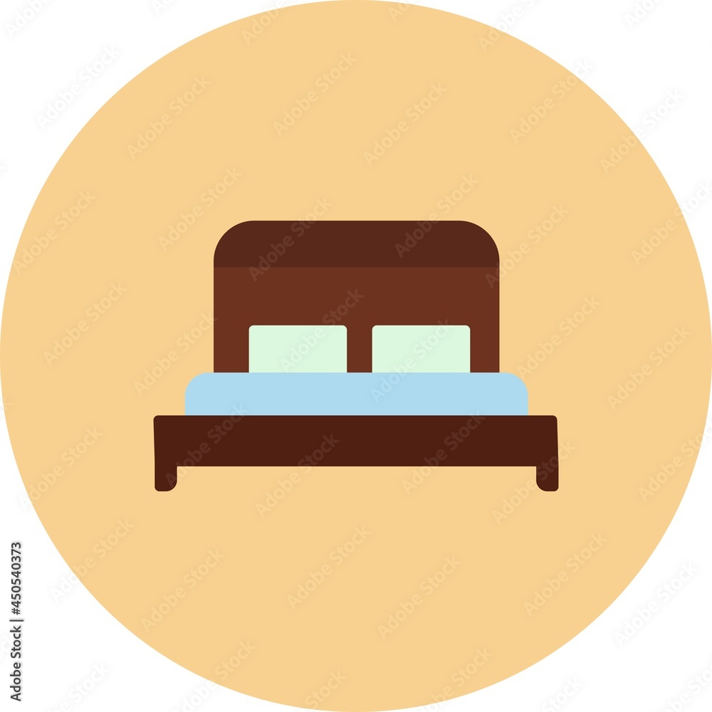 Bed Flat Circle Vector Icon Design Bed Flat Circle Vector Icon Design