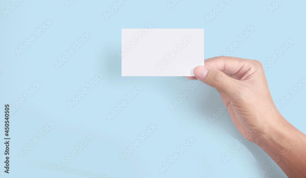 Fototapeta premium Hand holding virtual card with your