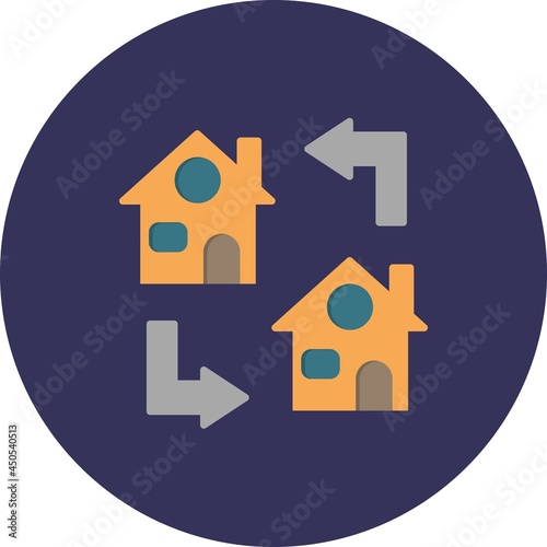 Transfer Flat Circle Vector Icon Design