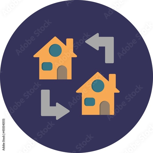 Transfer Flat Circle Vector Icon Design photo